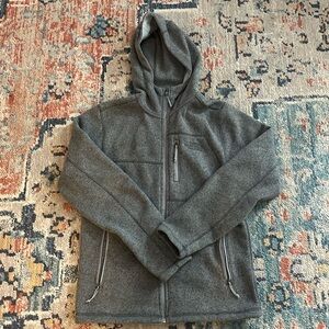 Men’s Size Small Hooded North Face Fleece - Three Front Pockets, Full Zip